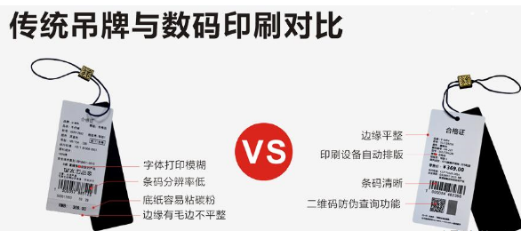 普通吊牌和吊牌防伪标签对比